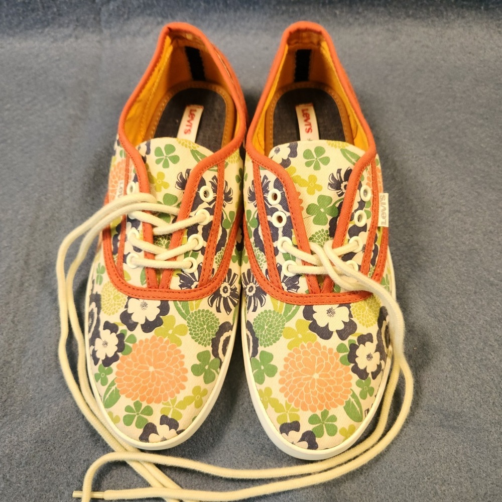 Levi Strauss Womens Canvas Low Top Sneakers Shoes Size 7.5 Flower‎ Print